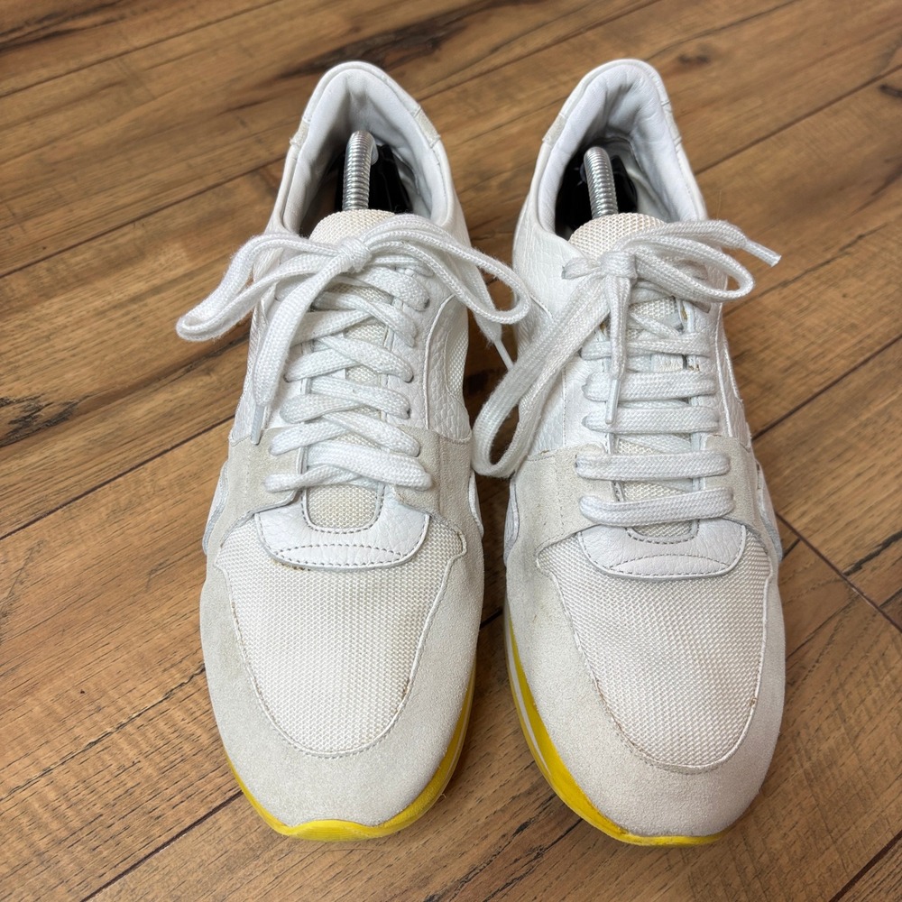 Burberry White Yellow Prorsum The Field Sneakers Size 39